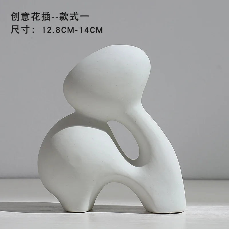 Ceramic Vase Flower Arrangement Dried Flowers Nordic Style Ins Simple Creative Hydroponic Flower Set Living Room Home Decoration