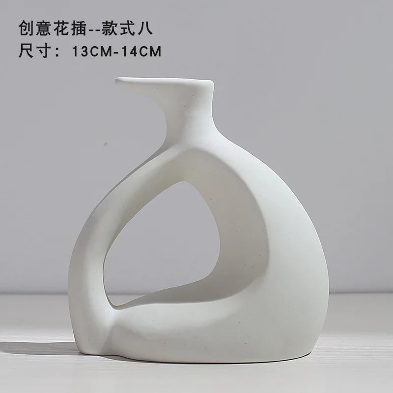 Ceramic Vase Flower Arrangement Dried Flowers Nordic Style Ins Simple Creative Hydroponic Flower Set Living Room Home Decoration