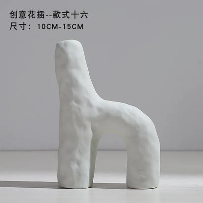 Ceramic Vase Flower Arrangement Dried Flowers Nordic Style Ins Simple Creative Hydroponic Flower Set Living Room Home Decoration