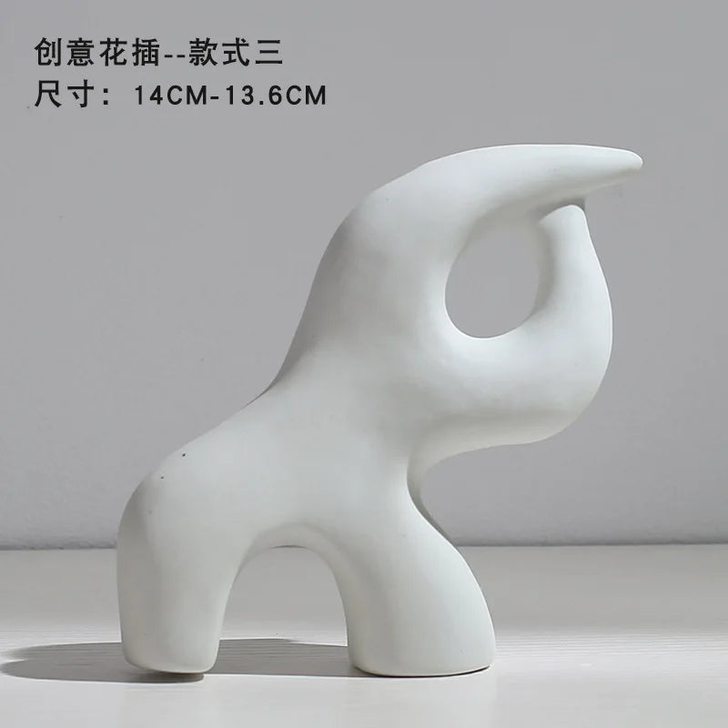 Ceramic Vase Flower Arrangement Dried Flowers Nordic Style Ins Simple Creative Hydroponic Flower Set Living Room Home Decoration