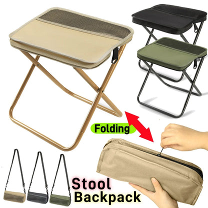 Folding stool for outdoor leisure, camping, and hiking fishing trips, convenient shoulder bag style portable stool for storage