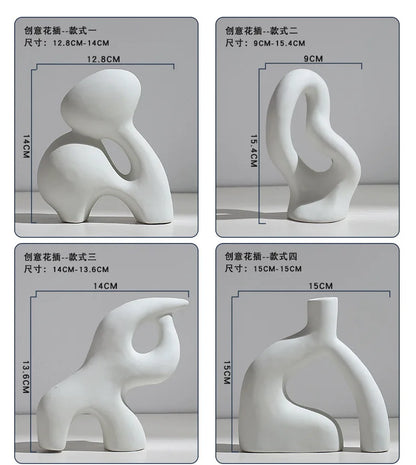 Ceramic Vase Flower Arrangement Dried Flowers Nordic Style Ins Simple Creative Hydroponic Flower Set Living Room Home Decoration