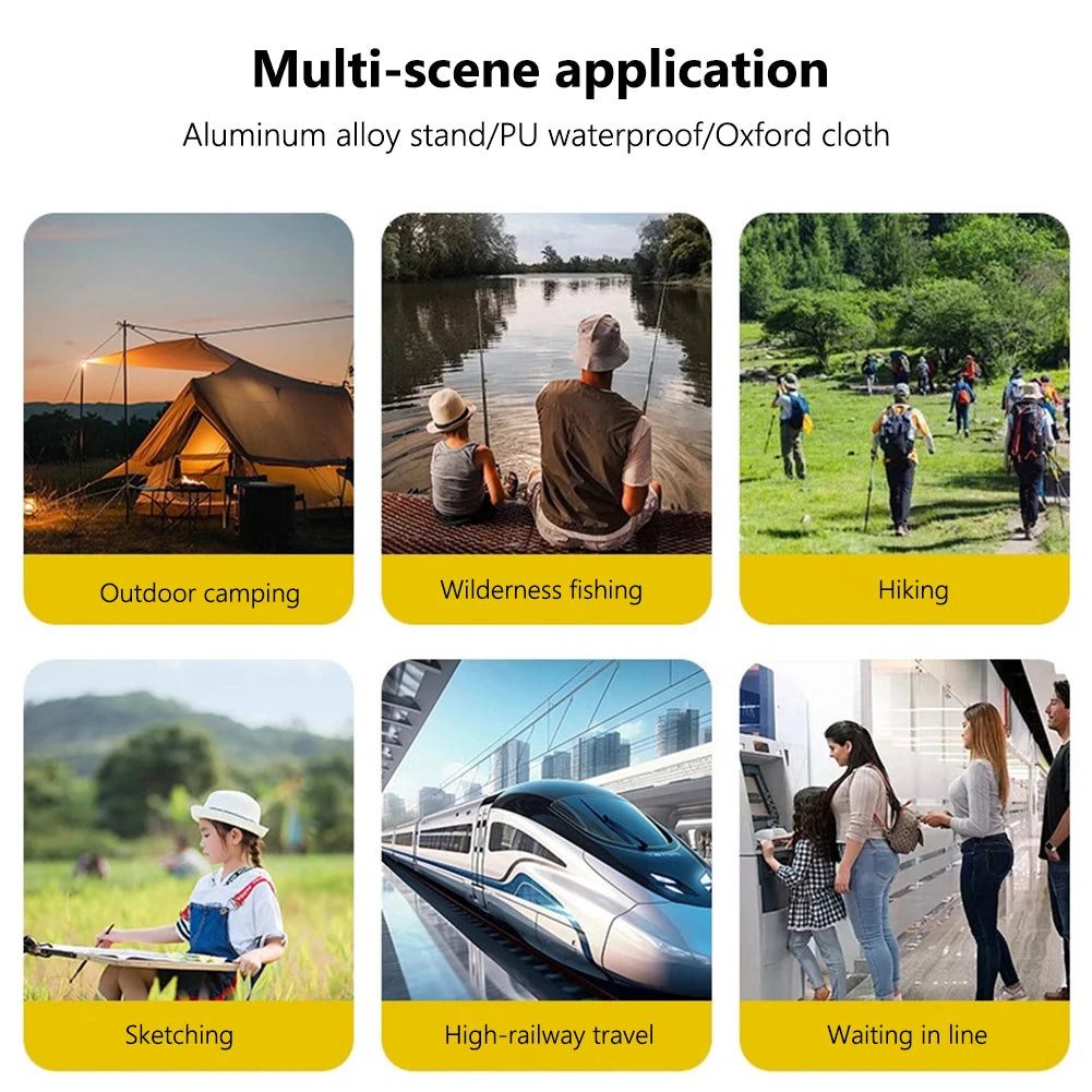 Folding stool for outdoor leisure, camping, and hiking fishing trips, convenient shoulder bag style portable stool for storage