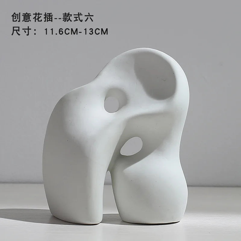 Ceramic Vase Flower Arrangement Dried Flowers Nordic Style Ins Simple Creative Hydroponic Flower Set Living Room Home Decoration