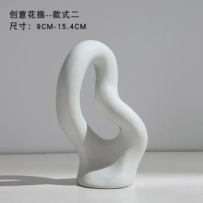 Ceramic Vase Flower Arrangement Dried Flowers Nordic Style Ins Simple Creative Hydroponic Flower Set Living Room Home Decoration