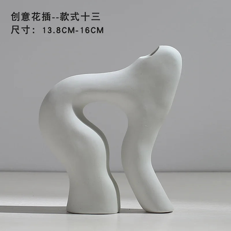 Ceramic Vase Flower Arrangement Dried Flowers Nordic Style Ins Simple Creative Hydroponic Flower Set Living Room Home Decoration