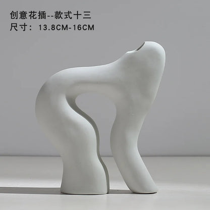 Ceramic Vase Flower Arrangement Dried Flowers Nordic Style Ins Simple Creative Hydroponic Flower Set Living Room Home Decoration