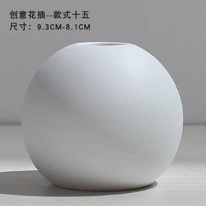 Ceramic Vase Flower Arrangement Dried Flowers Nordic Style Ins Simple Creative Hydroponic Flower Set Living Room Home Decoration