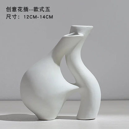 Ceramic Vase Flower Arrangement Dried Flowers Nordic Style Ins Simple Creative Hydroponic Flower Set Living Room Home Decoration